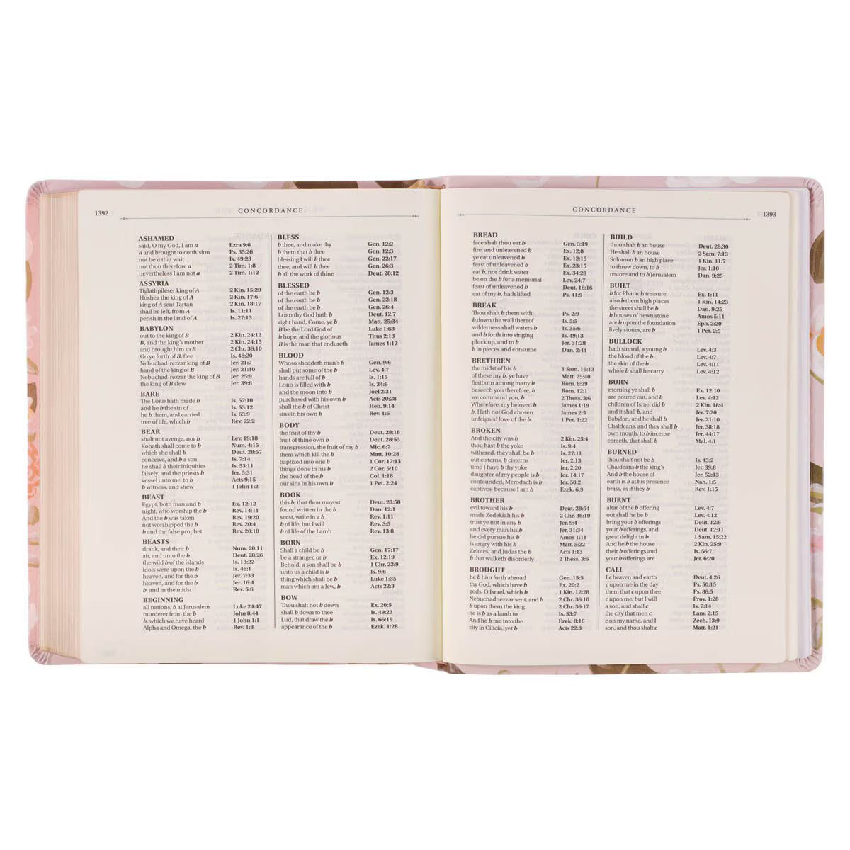 Peach Floral Note Taking KJV Bible