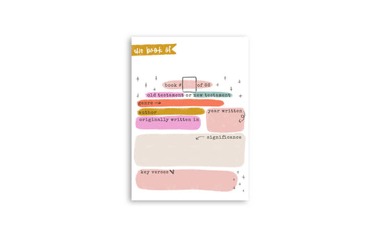 Books of the Bible Summary Fill-in Notepad
