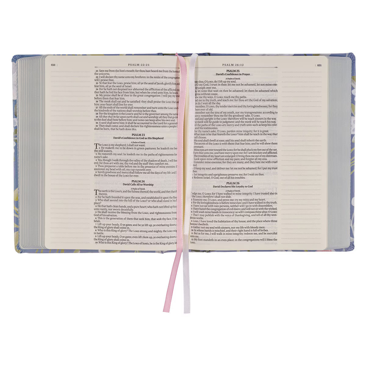 Blue Floral Hardcover KJV Note Taking Bible
