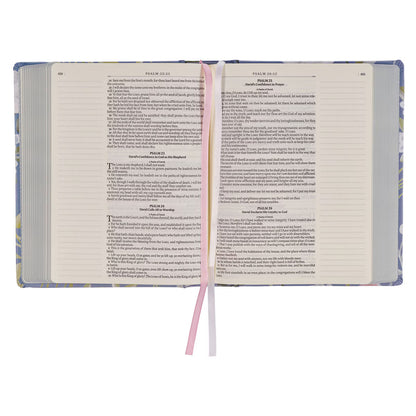 Blue Floral Hardcover KJV Note Taking Bible