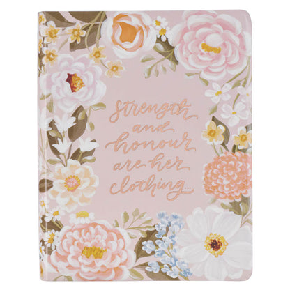 Peach Floral Note Taking KJV Bible