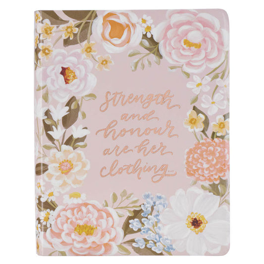 Peach Floral Note Taking KJV Bible