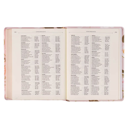 Peach Floral Note Taking KJV Bible