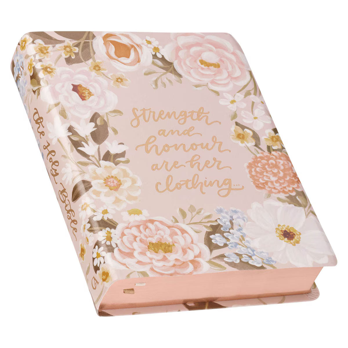 Peach Floral Note Taking KJV Bible